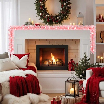 vidaXL Garland Pink PVC Large Christmas Garland Spiral Modern