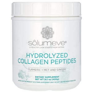 Solumeve Hydrolyzed Collagen Peptides with Turmeric, MCT, and Ginger, 14.1 oz (400 g) - 1 of 3