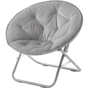 SKONYON Gray Padded Folding Moon Camping Chair with Convenient Carry Bag - 1 of 3