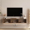ORRD 69" Floating TV Stand with 16-Color LEDs, Wall-Mounted Entertainment Center for 55-65" TVs, Modern TV Cabinet - 2 of 4