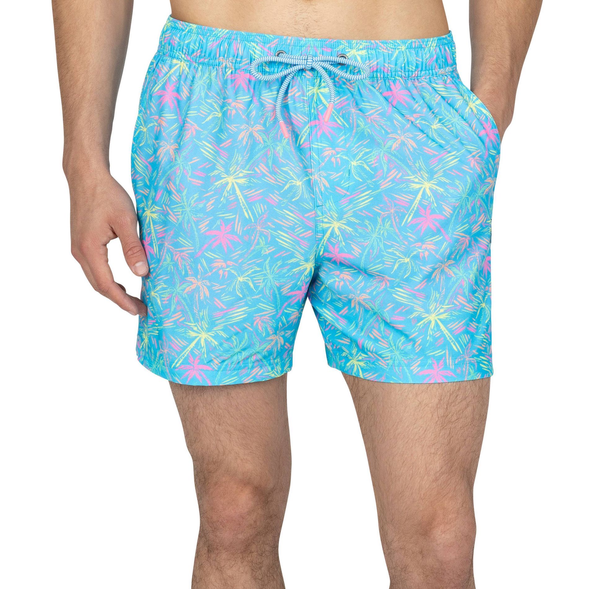 Party Pants Men's London Palms Swim Shorts - Blue