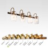 LNC Erharting 4.7-in Polished Gold and Black Bathroom Vanity Light with Ripple Glass Jar, Modern, 1-Light, 2-Light, 3-Light, 4-Light - 2 of 4