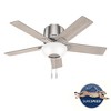 Hunter 44" Fitzgerald Lighted Ceiling Fan Brushed Nickel Finish - Modern Design with Light Kit Included for Small Spaces - 3 of 4