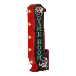 American Art Decor 25" Vintage Game Room Off The Wall LED Marquee Sign: Double-Sided, Battery Operated - 1 of 4