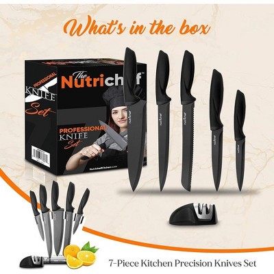 NutriChef 7 Piece Stainless Steel Assorted Knife Set