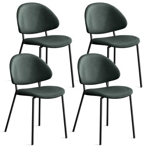 Okak Modern Armless Minimalist-Design Home Dining Chairs for Kitchen Dining Room,Boucle/PU Upholstered Seating Dining Chair Set of 4 - 1 of 4