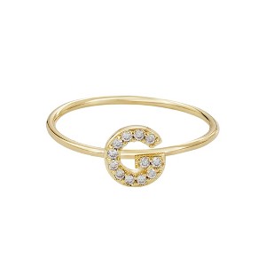 Adornia 14k Gold Plated CZ Pave Initial Ring - 1 of 3