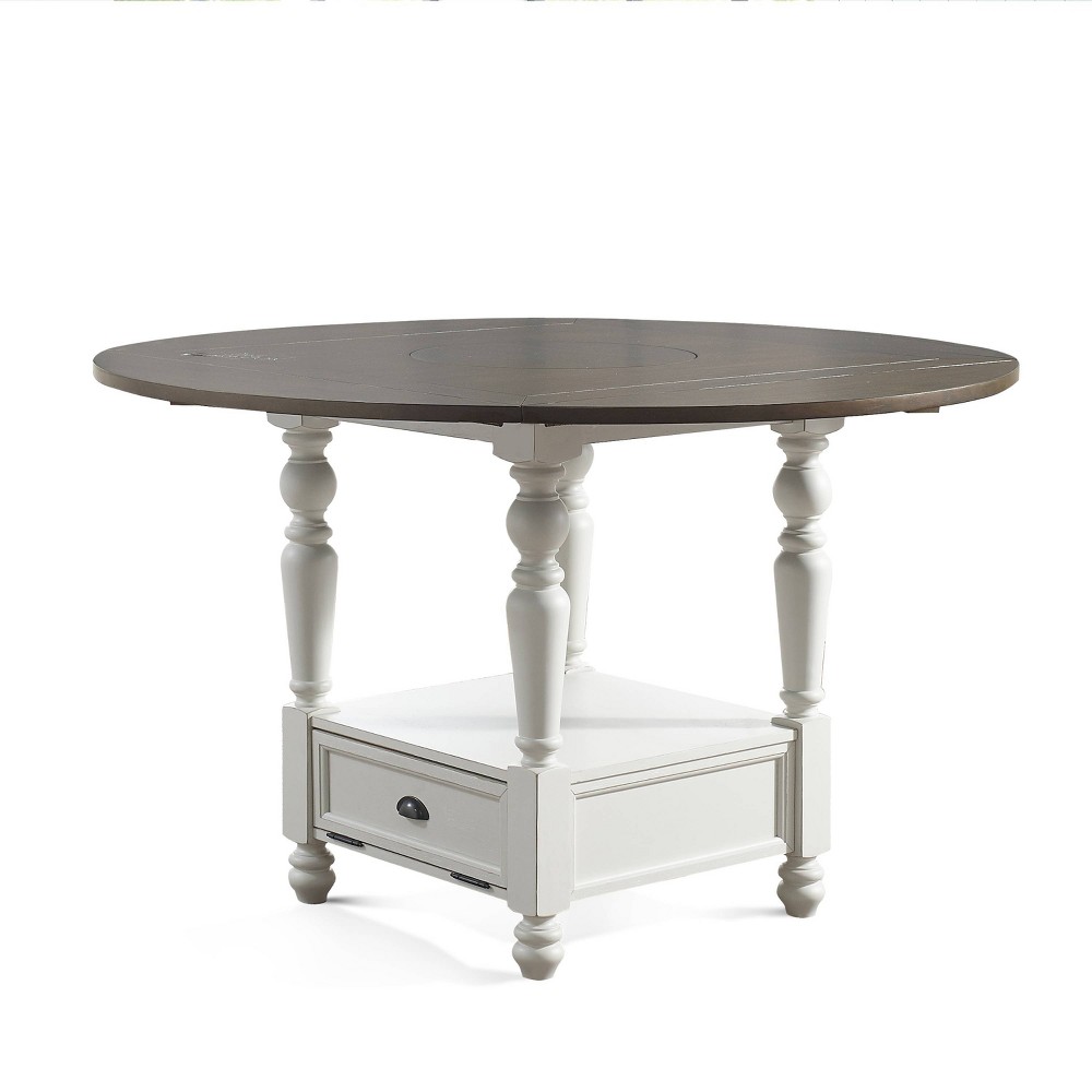 Photos - Dining Table Joanna Round Counter Height Table Dark Brown/Ivory - Steve Silver Co.