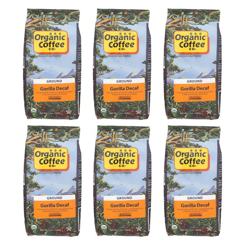 Organic Coffee Company Gorilla Decaf Ground Regular Roast - Case of 6/12 oz Bags, 1 of 7