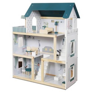 Lil’ Jumbl Large Wooden Dollhouse, 3 Story Doll House with Furniture, Stairs & Accessories - 1 of 4