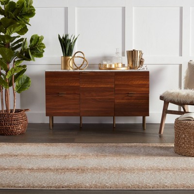 Reversible Gray Synthetic Fur 5' x 7' Area Rug