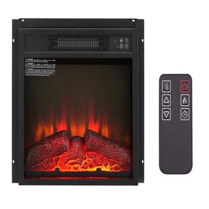 SEVOBAL Indoor Fireplaces Electric Fireplace Insert 18" 1400w 120v ,Equipped with Remote Control, Ultra Thin Heater, Black, 18"*5.16"*17.13" - 1 of 4