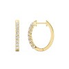 GILDED 14K Gold Plated Sterling Silver Hoop Earrings with Lab Grown Diamonds, Hinged Diamond Hoops for Women – Elegant Gold Hoops Jewelry - 3 of 4