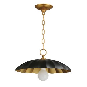Maxim Lighting Primrose 1 - Light Pendant in  Black/Gold Leaf - 1 of 1