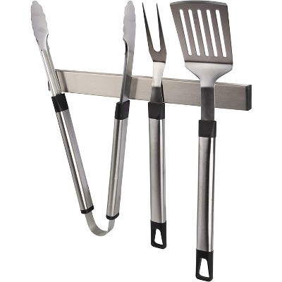 Magnetic Stainless Steel BBQ Tool Rack with Adhesive Strip