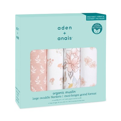 Earthly Organic Cotton Muslin Swaddle Blanket Set - 4 Pack