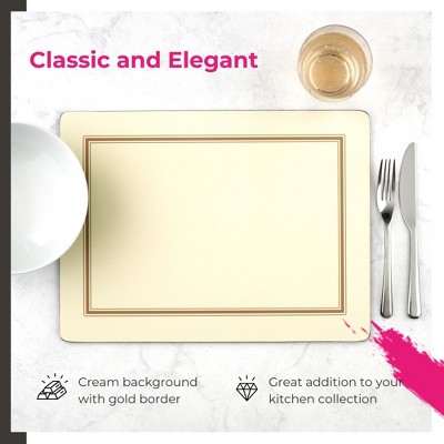 Classic Cream and Gold Edged MDF Placemats Set of 4
