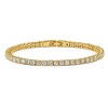 Chisel Stainless Steel Polished Yellow IP-plated CZ 7.5" Tennis Bracelet - 3 of 4