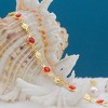 RMZ GOLD NYC 18K GOLD FILLED HIGH POLISH FINSH RED CRYSTAL FLOWER ANKLE BRACELET - 4 of 4