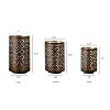 AZL1 Life Concept Decorative Lantern Set of 3 Moroccan Metal Pierced Aesthetic Modern Design for Indoor Outdoor Display, Black, 14"*8"*8" - 3 of 4