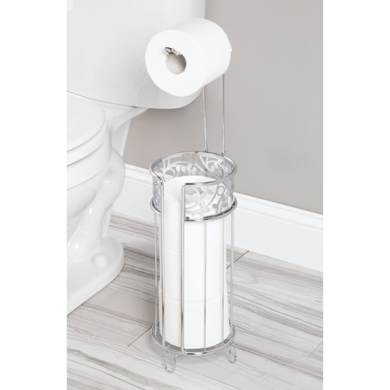 mDesign Steel Toilet Paper Roll Storage and Dispenser for Bathroom, 2 of 8