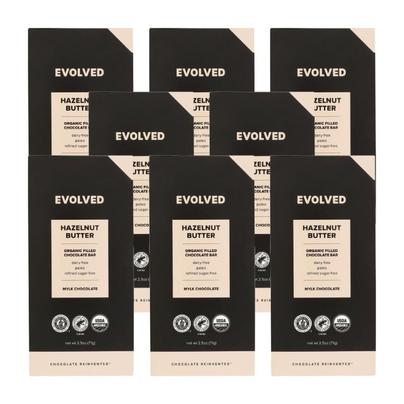 Evolved Chocolate Hazelnut Butter Organic Filled Chocolate Bar - Case of 8/2.5 oz, 1 of 8