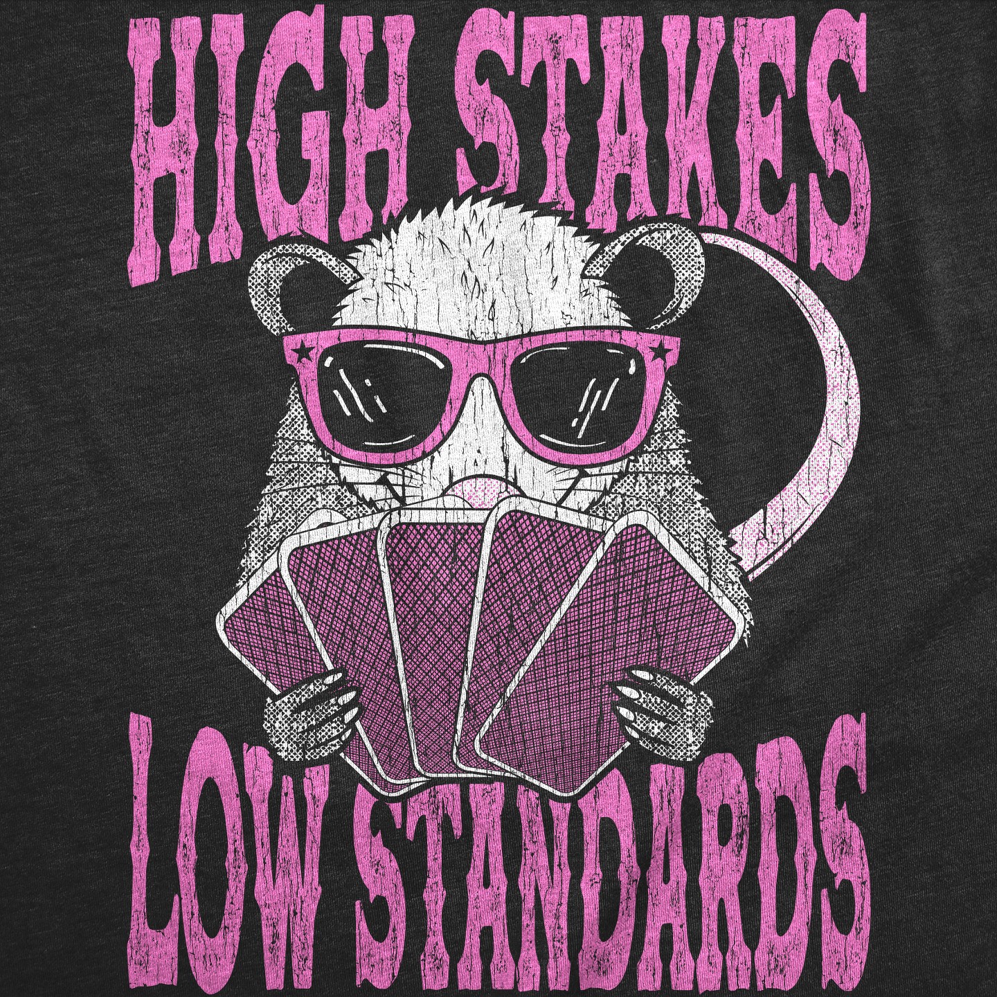 Мужская футболка Crazy Dog T-Shirts, Inc. T Shirts High Stakes Low Standards Sarcastic Tee For Men - Crazy Dog T Shirt for Animal Lovers Black, цвет: Чёрный — фото 2