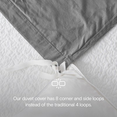 Storm Gray Organic Cotton Full/Queen Duvet Cover Set