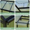 Greenhouse, Aluminum Polycarbonate Greenhouse for Outdoor Use with Roof Vents, Large Aluminum Walk-In Greenhouse with Sliding Lockable Door - 3 of 4