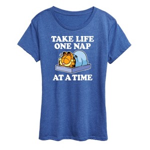 Women's - Garfield - Take Life One Nap Short Sleeve Graphic T-Shirt - 1 of 4