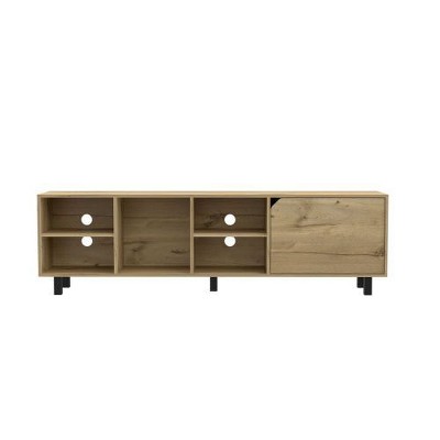 NicBex TV Stands for 70 inch TV, Entertainment Center with 5 Legs and 4 Open Shelves,TV Console for Bedroom,Living Room,Home,Light Oak