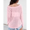 Sheer Tops for Women Summer Breathable Pullover Sweater Crochet Tops Long Sleeve Hollow Out Beach Summer Sweater Beach Cover Ups - 2 of 3