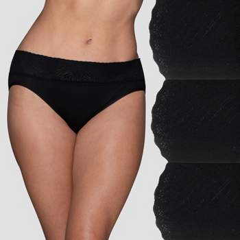 Vanity Fair Women's No Pinch No Show Seamless Underwear, Bikini - 3 Pack -  Black/Black/Black, 5 : : Fashion
