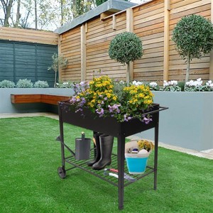 Mobile Metal Raised Garden Bed Cart with Legs - 1 of 4