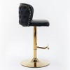 SKRAN PU Leather Swivel Bar Stools Adjustable Counter Stool Set of 2 With  Metal Leg Nailhead Trim, The whole Back Tufted for Home Pub - 3 of 4