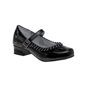 Josmo Girls' Dress Shoes - White Flower Mary Jane Shoe with Low Heels for Wedding Party (Little Kid) - 1 of 4