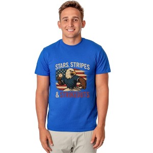 Men's 4th of July Stars Stripes and Strikeouts Patriotic Funny T-Shirt - 1 of 4