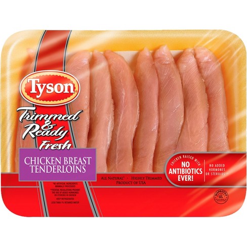 Tyson Trimmed Ready Chicken Tenderloins 1 25 2 1 Lbs Price Per Lb Target