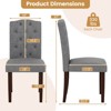 Costway Wooden Dining Chair Set of 4 with Rubber Wood Legs Padded Seat S Springs, Kitchen Beige/Gray - 3 of 4