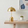 HomeRoots 20" Antiqued Brass Metal Novelty Desk Lamp With Antiqued Brass Dome Shade - 2 of 4
