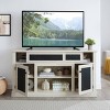 VYNXARIA Rustic Embossed Pattern TV Stand - Stylish Media Console with Open and Closed Storage for Living Room & Bedroom - 3 of 4