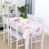 PiccoCasa Square Vinyl Water Oil Resistant Printed Tablecloths Pink Purple Flower 53"x53" - 2 of 3