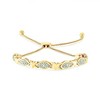 Silver Diamond Accent Alternating Marquise Shape and Heart Links Bolo Bracelet - 4 of 4