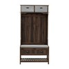 Akoasm 68.5 in. H 3-in-1 Entryway Coat Rack with 6 Hooks and Hinged Lid For Entrance and Hallway-Brown - 3 of 4