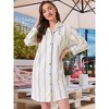 INSPIRE CHIC Women's Pajama Shirts Button Down Long Sleeve V-Neck Pajama Dress with Pocket - 3 of 4