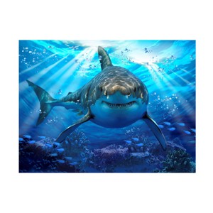 Trademark Fine Art - Howard Robinson Stalking Shark Matted Framed Art - 1 of 4