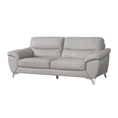 Grey leather 3 and online 2 seater sofa