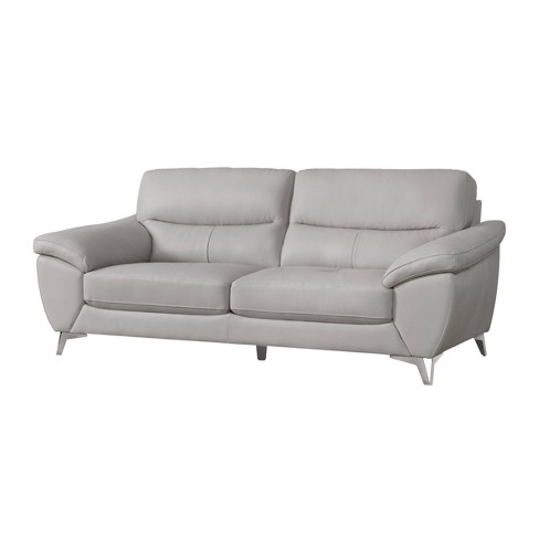 Grey leather two online seater sofa