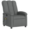 vidaXL Massage Recliner Chair Dark Gray Polyester - Manual Push Back With Massage - 3 of 4