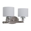 Yosemite Home Decor 2009-2V-SS 2-Lights Vanity with Dove White Glass, Satin Steel - 4 of 4